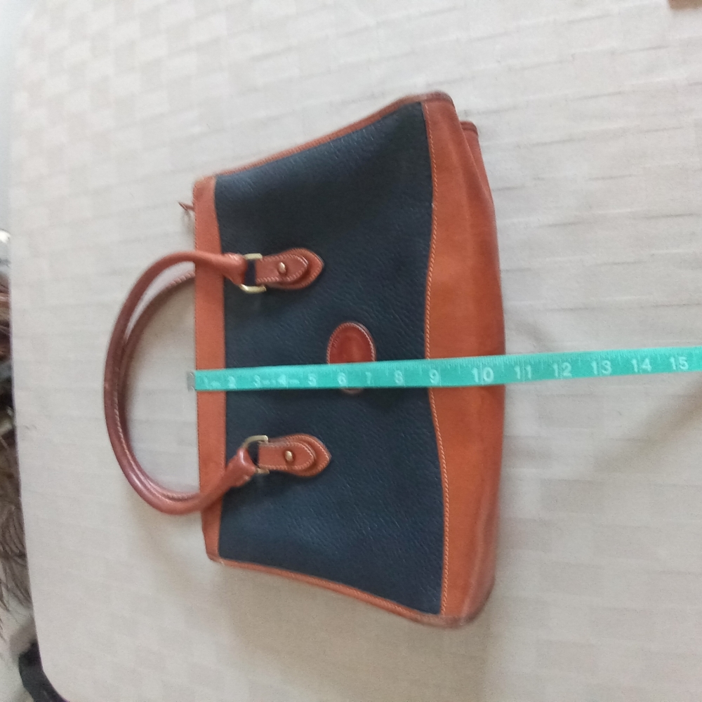 Dooney & Bourke Vintage Leather Navy/Brown Satchel - Picture 16 of 16